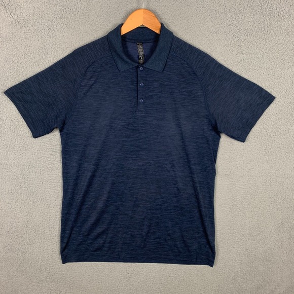 Lululemon Metal Vent Tech Polo 2.0 Men's Size XL Navy Blue Seamless Golf Shirt - Picture 1 of 10